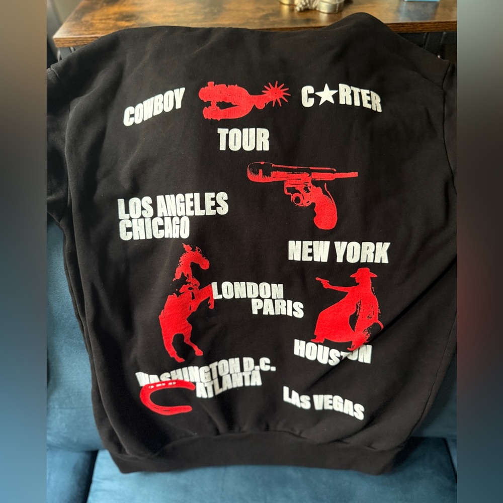 Beyonce Cowboy Carter Tour black zip up Graphic Sweatshirt size M